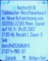 Kurznachricht SMS aus dem Talkmaster-Anrufbeantworter