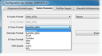 Dialog Datei-Formate mit D-Kanal-Trace