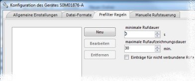 Dialog Prefilter-Regeln