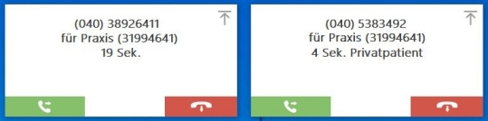 Zwei Anruffenster